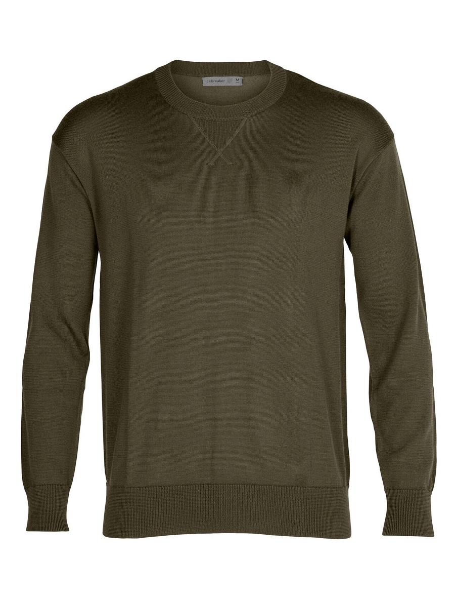 Icebreaker Cool-Lite™ Merino Nova Sweatshirt Miesten Neulepuserot Oliivinvihreä | FI 1217XYUF